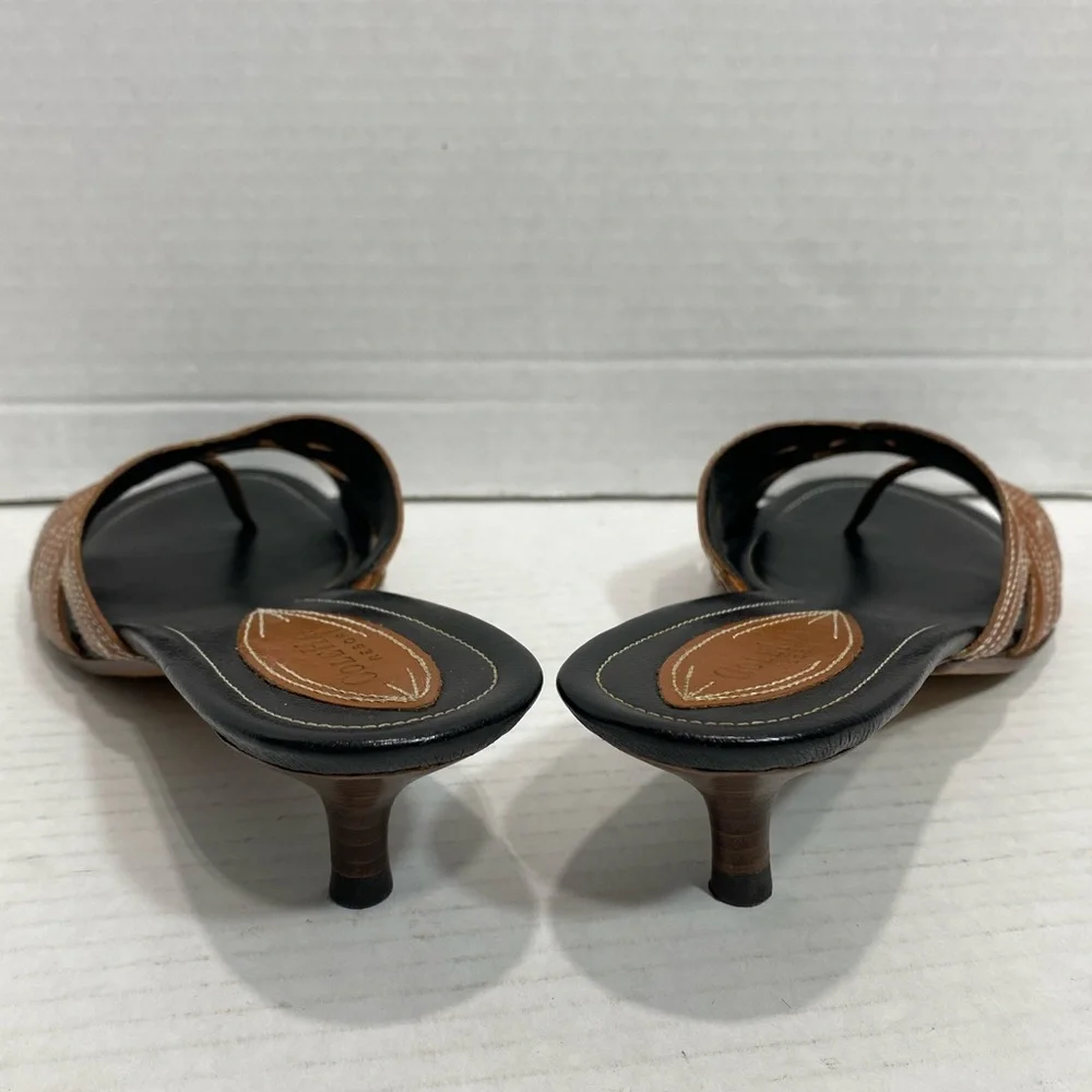 Cole Haan Brown Leather Slide Sandals